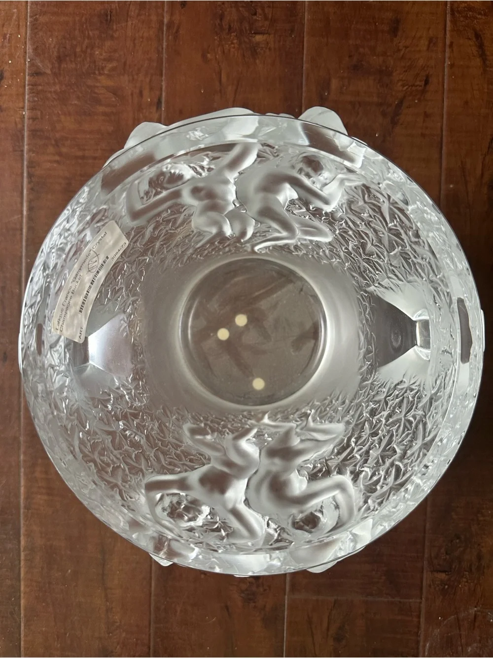 Lalique France “Ganymede” Crystal Champagne Bucket